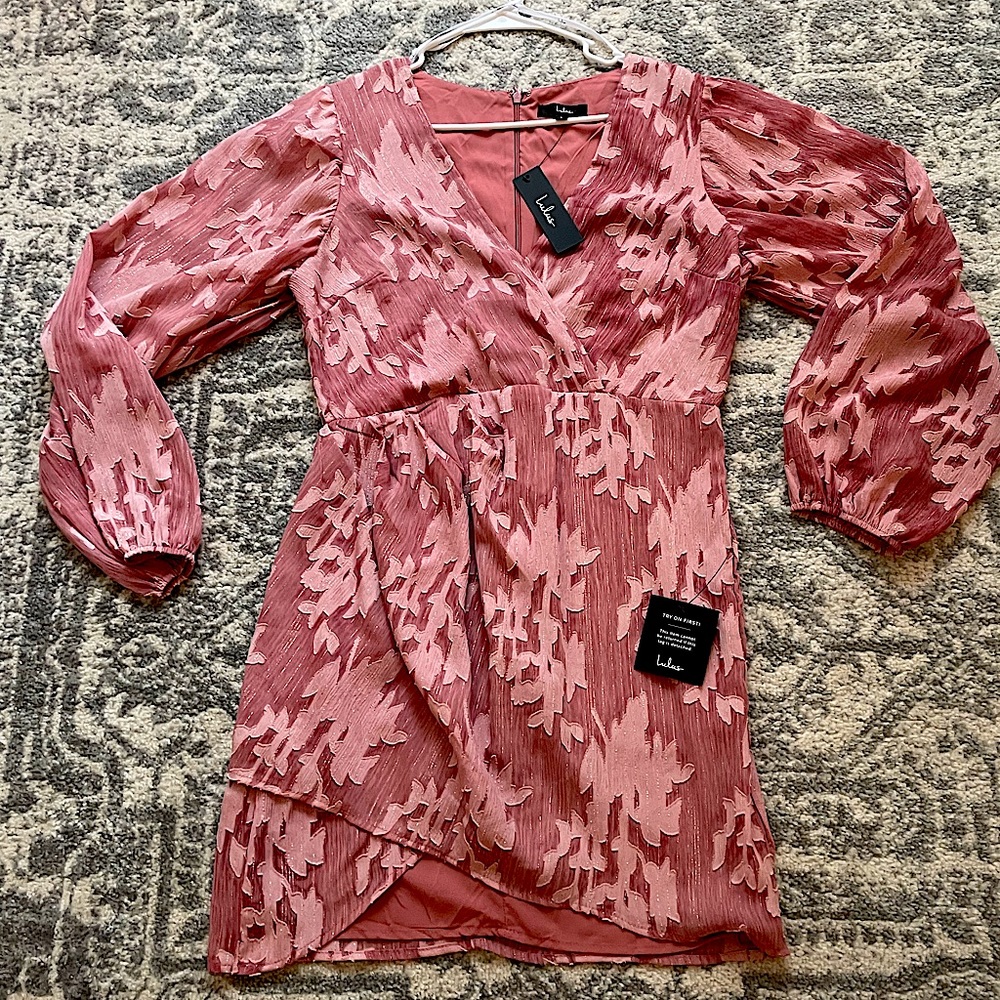 Lulus Puff Sleeve Wrap Dress